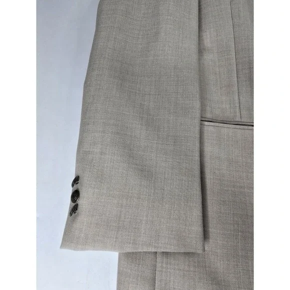 Bill Blass Sport Coat Mark Suit Blazer 46R Mens Beige Polyester Wool Gottschalks